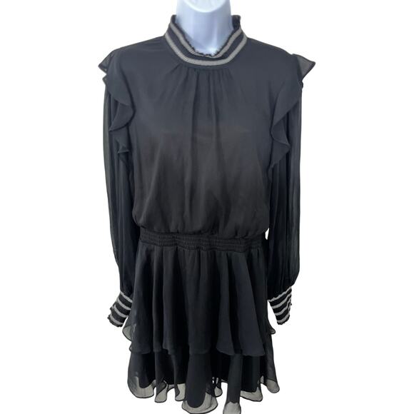 KARL Karl Lagerfeld Dresses & Skirts - NWT Karl Lagerfeld Paris Black Smocked Trim Tiered Dress – Size 12